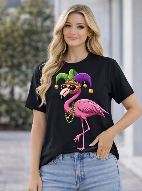 Mardi Gras Flamingo T Shirt
