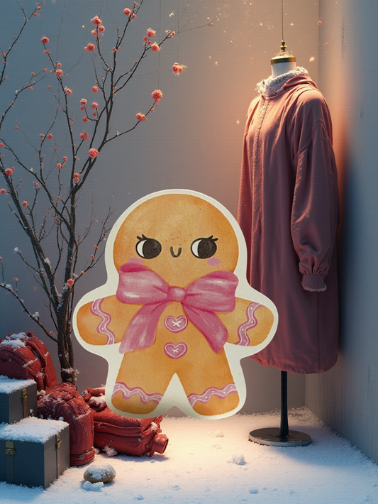 Cute Gingerbread Sticker Large