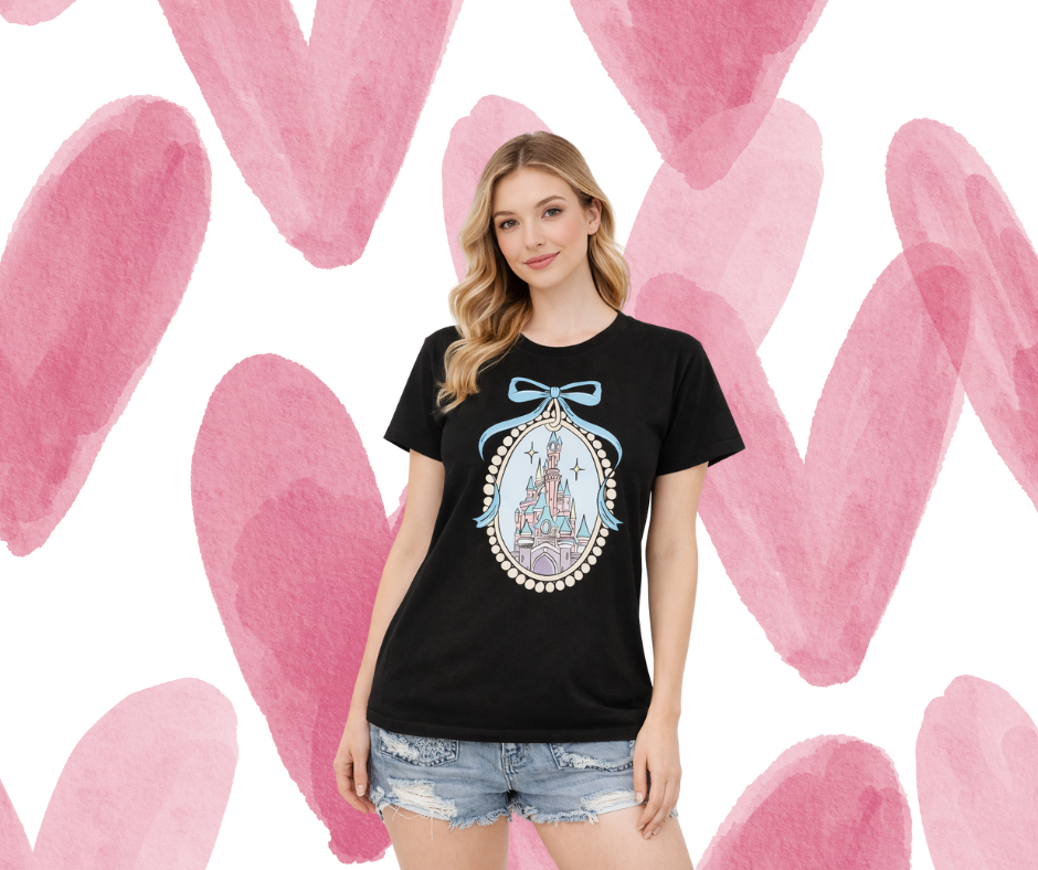 Whimsical Castle with Pearls Coquette T Shirt